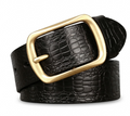 EDMOND CROCO LEATHER BELT